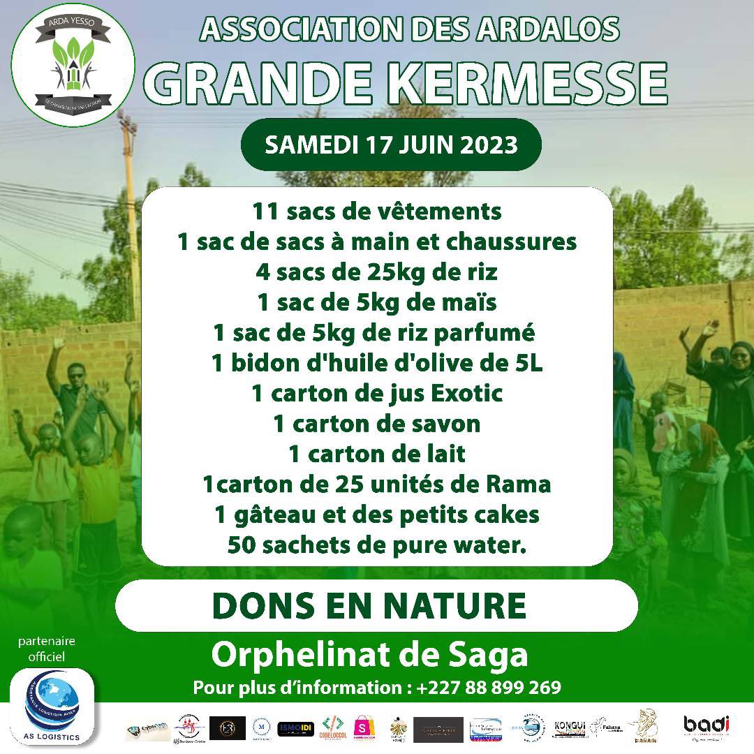Asso_Ardalos's tweet photo. 🟢Hello Chers tous 
Nous partageons avec vous ce soir le bilan de la deuxième édition de la grande kermesse. 
Grâce à vos contributions et votre participation massive à la kermesse, nous avons pu collecter en espèces la somme de 930.000 FCFA et beaucoup d’articles en nature. https://t.co/oMHcJmrKiR