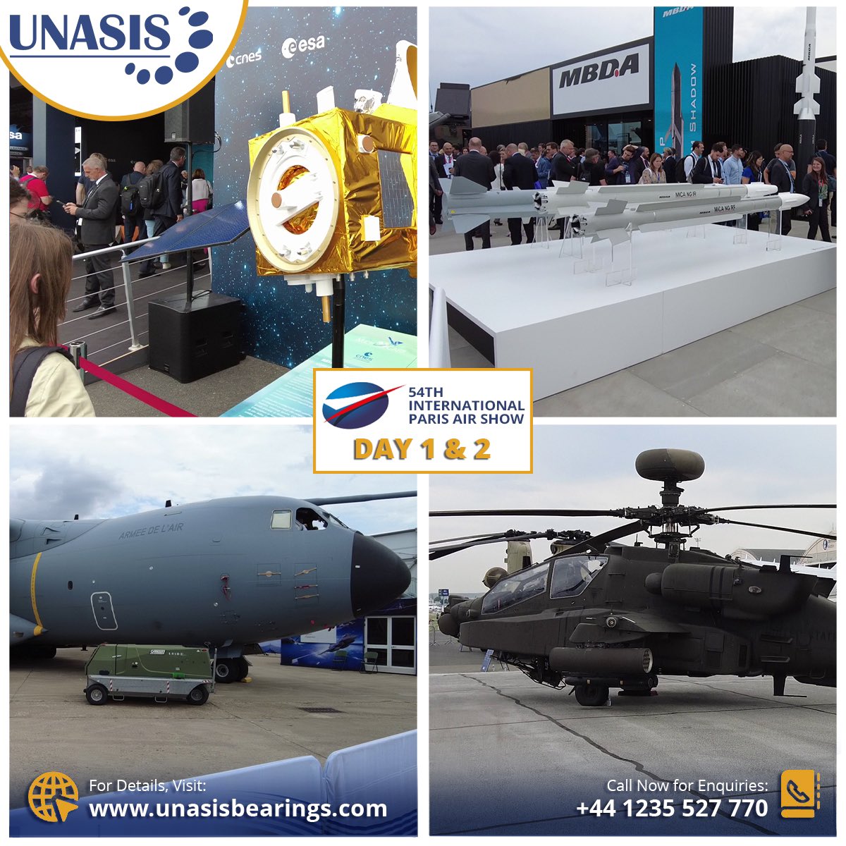 UnasisBearings's tweet photo. Day 1 &amp; 2 of the 54th International #ParisAirshow offered a wealth of captivating aerial displays &amp; engaging networking sessions. With an impressive attendance of nearly 140,000 trade visitors, this air show has a paramount standing in the aerospace industry.
#unasisbearings https://t.co/AVIwvuSniI