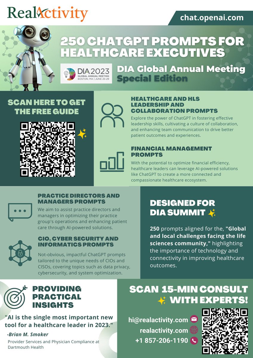 Transform healthcare with 250 #OpenAI prompts in our executive guide!

Download for #DIA2023➡️ ow.ly/VGFw50ORKxy

#DIA2023 #HCLDR #HITMC #MedEd #copilot #ResponsibleAI #WomenInHIT #GPT4 #MSCloudHealth #SocialDeterminants #HealthEquity