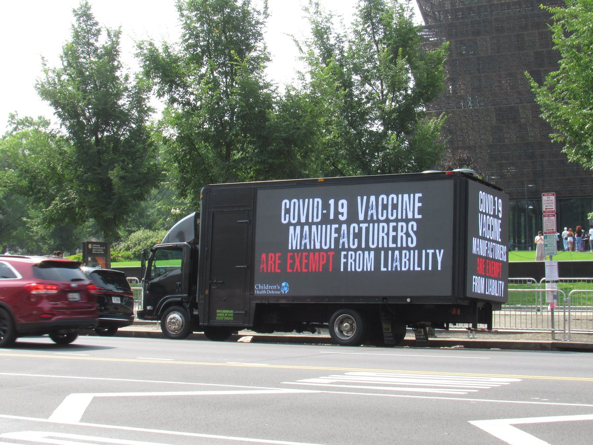 ChildrensHD's tweet photo. DC area advocates distributed flyers #SpreadingTruth about the harms of the COVID-19 vaccine while many of the billboard trucks displayed images of children injured by the shots.
STAY TUNED: DC Council will hold a hearing tomorrow for a bill to end the DC mandate for school. https://t.co/ACXLjmrKqB