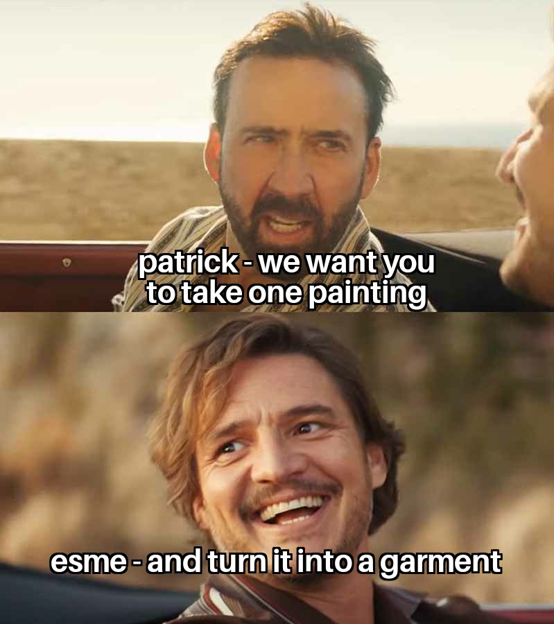 this could be interesting 🤣
<a href="/sewingbee/">Sewing Bee</a> like setting some artistic challenges