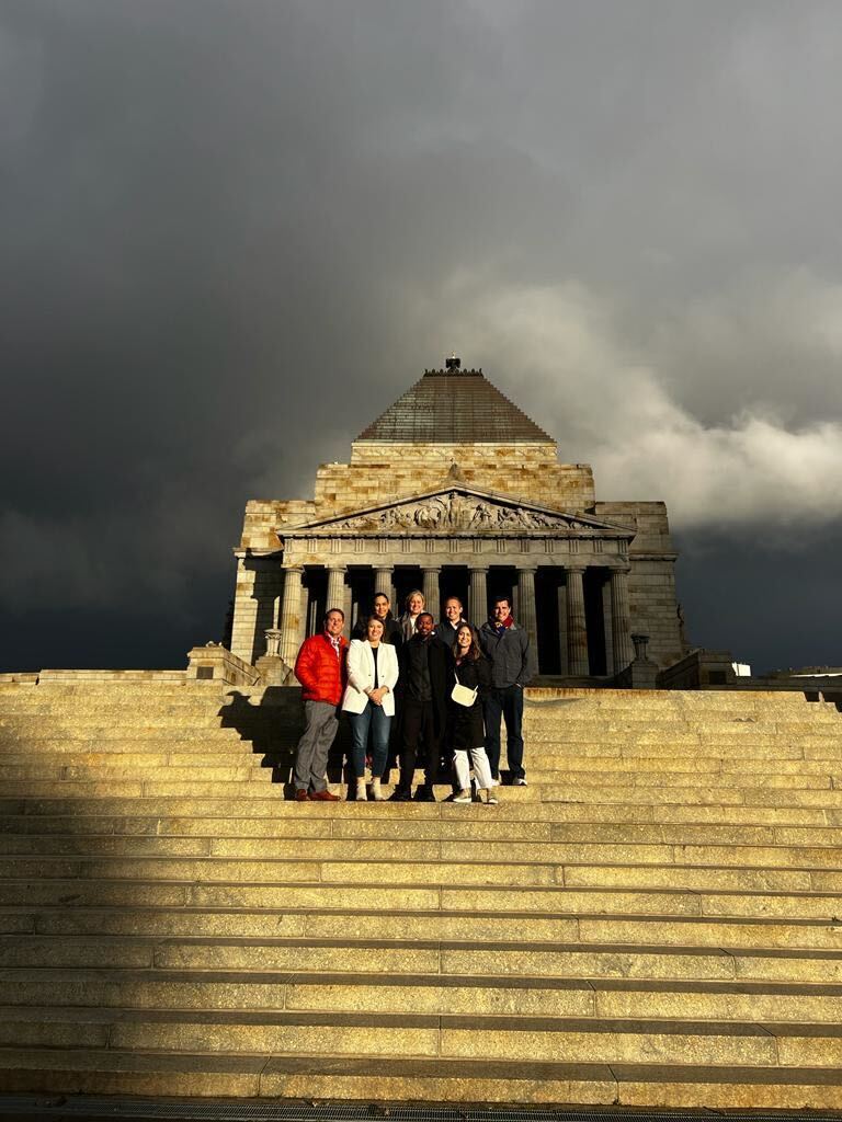 ACYPL's tweet photo. The #acyplDownUnder delegation met with leaders including Speaker of the Victoria Legislative Assembly @mareeedwardsmp and Minister @LilyDAmbrosioMP to discuss climate, education, and business, among other issues. They also visited the Shrine of Remembrance & explored Melbourne. https://t.co/Xk7cqp06sQ
