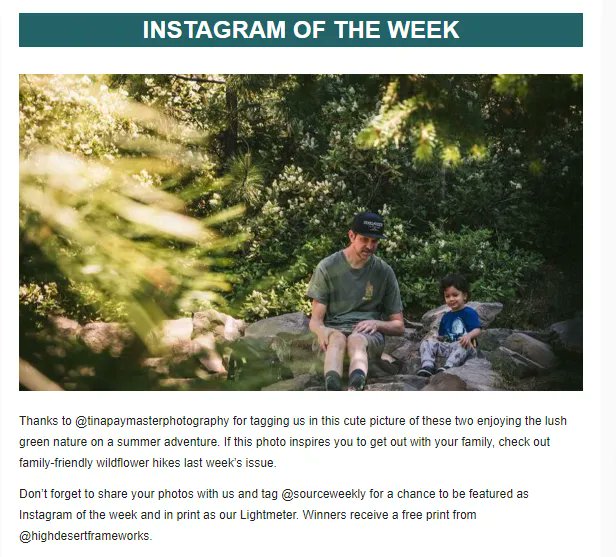 HDFRAMEWORKS's tweet image. You too can be a @sourceweekly  Instagram of the week winner. @tinapaymasterphotography was this weeks big winner. Not only do you get 15 minutes of fame at The Source Weekly but you also receive a free 11x14 or 16x20 photo print from @highdesertframeworks #IGWSourceWeekly