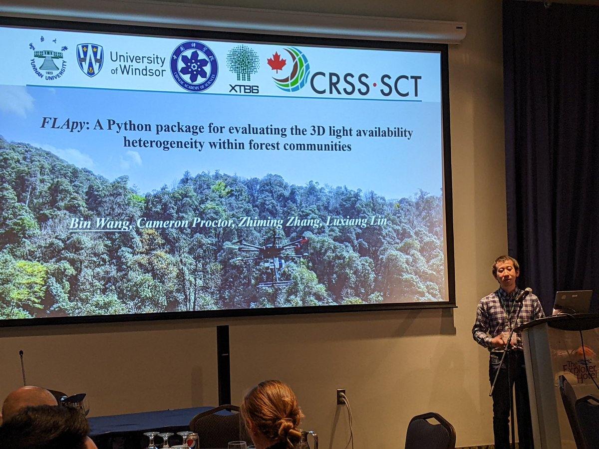 DrProctorUOfW's tweet photo. Bin did a great talk on 3D light simulations in forests! Very novel work nicely presented. https://t.co/Cic1zlN7gq