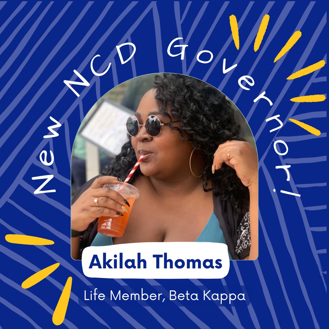 Please join us in welcoming the newest addition to our NCD Governor team, Akilah Thomas!