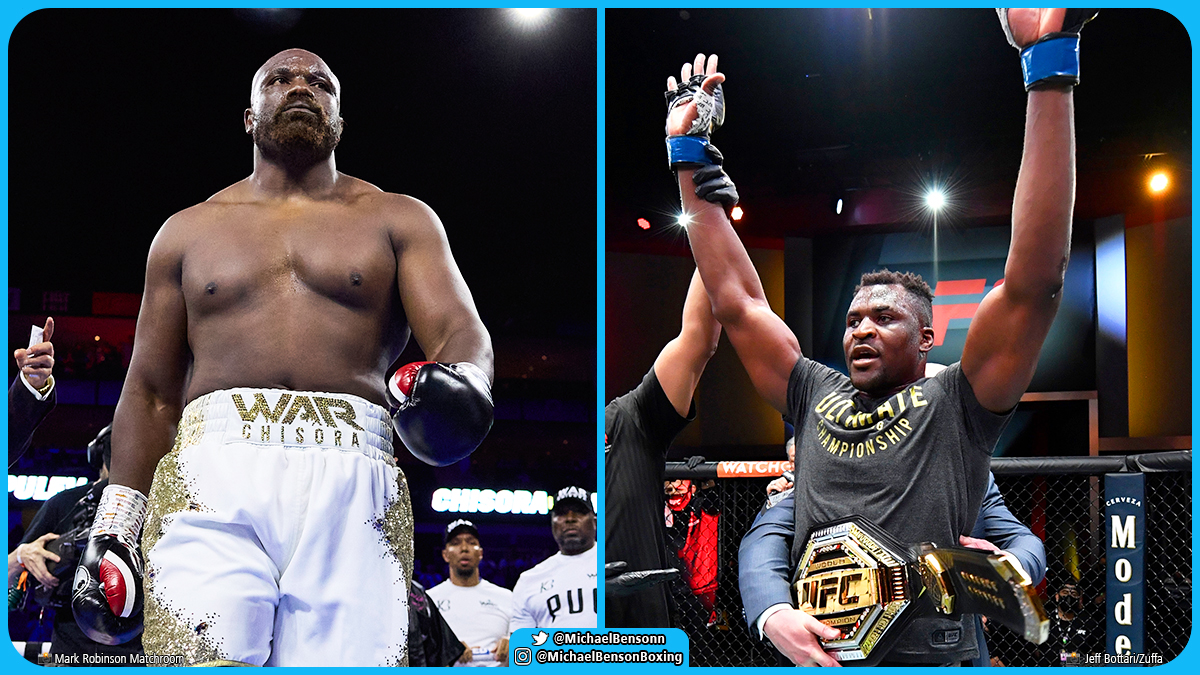 ‼️ Eddie Hearn has declared that it's his understanding that the Saudis want to make Francis Ngannou vs Derek Chisora on their planned show in December headlined by Tyson Fury vs Oleksandr Usyk and Anthony Joshua vs Deontay Wilder. [@MMAFighting]