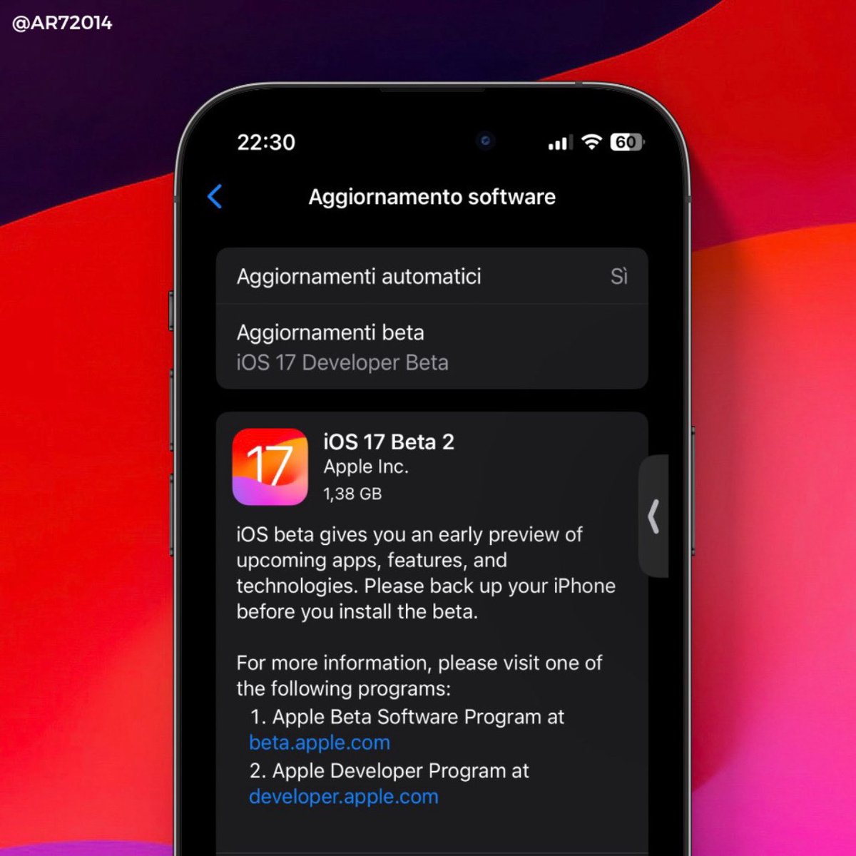 #Apple #iPhone #iOS17

iOS 17 beta 2 (for dev)

IS OUT !!!