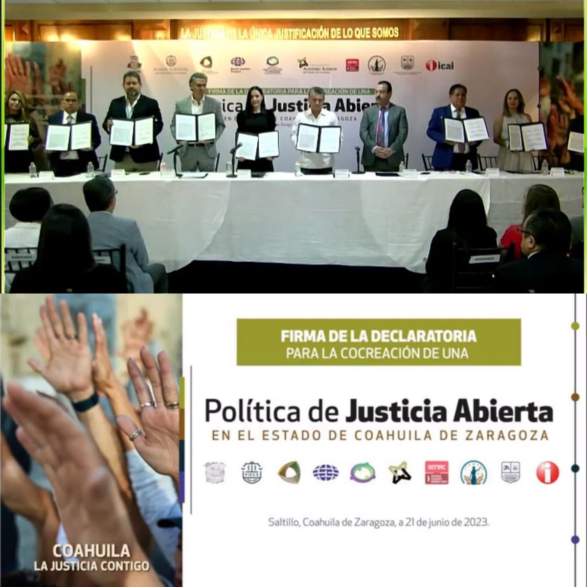 ⚖️La Declaratoria para la Cocreación de una Política de  #JusticiaAbierta en #Coahuila permite avanzar hacia el acceso pleno a la justicia mediante el conocimiento y compresión de la labor de los  tribunales, así como de la incorporación de mecanismos de  participación ciudadana.
