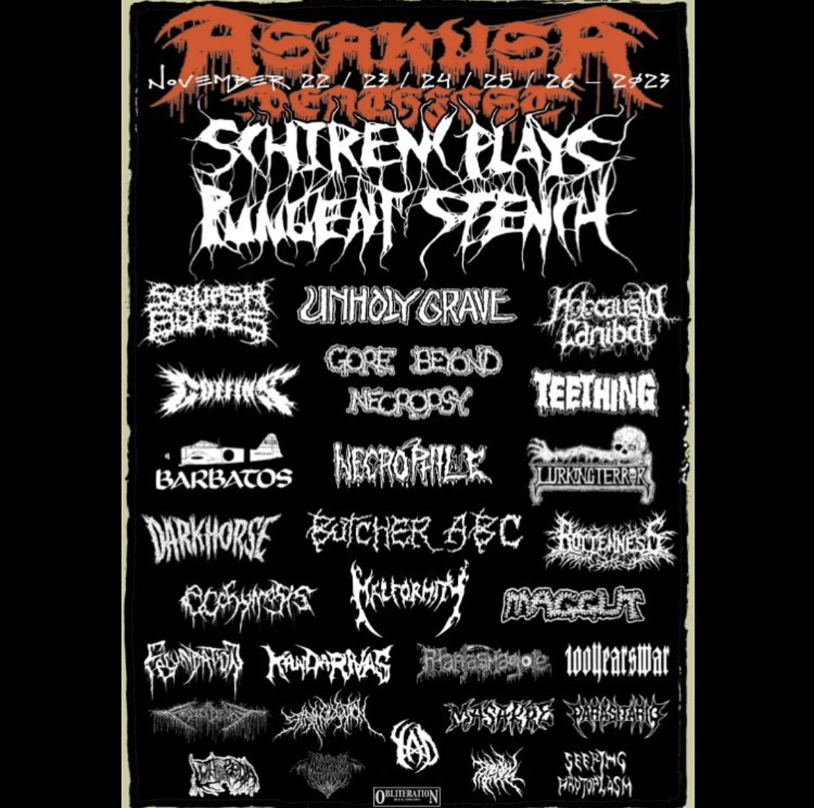 ASAKUSA DEATHFEST 2023

Line Up announcements 

DON'T MISS THE BIG DEATH METAL PARTY IN JAPAN