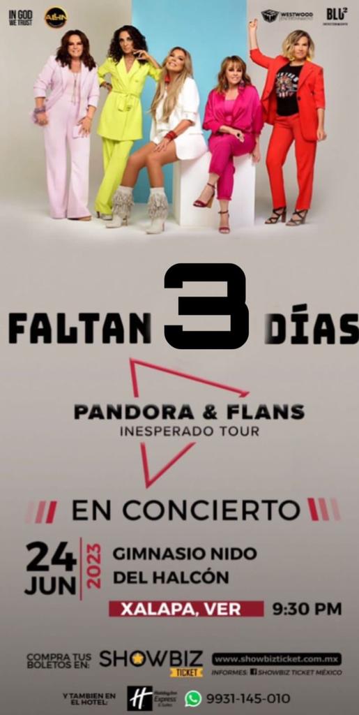 ConciertosMasMX's tweet photo. ✨ PANDORA &amp; FLANS ✨
- INESPERADO TOUR - 

24 De Junio 09:30PM 
Gimnasio Nido Del Halcón Xalapa,Ver. 

Boletos vía: https://t.co/6HO6wZsqRU…

@GrupoPandora @fermeade @Isabellascurain @maytelascurain @Flansoficial_ #Xalapa #FCYMMX https://t.co/a18GzvaUDr