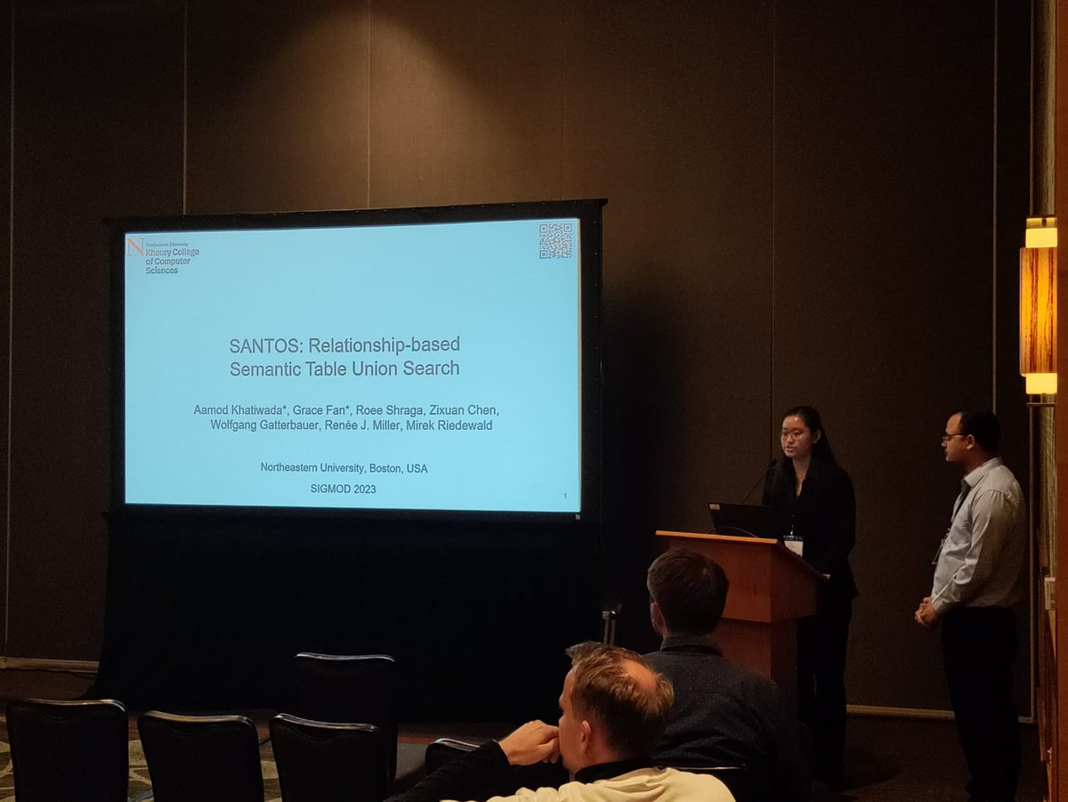 shraga_roee's tweet image. Great job Aamod and Grace with the presentations @SIGMODConf! For more details, please visit our papers.
- DIALITE: Discover, Align and Integrate Open Data Tables: dl.acm.org/doi/abs/10.114…
- SANTOS: Relationship-based Semantic Table Union Search: dl.acm.org/doi/abs/10.114…
#SIGMOD23
