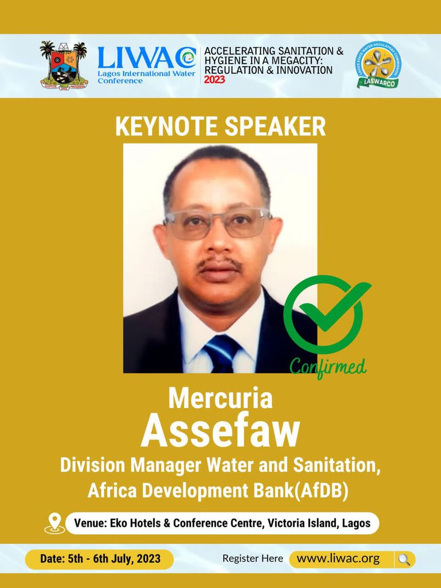 Have you registered?? Registration is FREE but mandatory! Don’t miss it <a href="/wwatercouncil/">World Water Council</a> <a href="/GWFWater/">Global Water Forum</a> <a href="/ywp_Nigeria/">Nigeria Young Water Professionals</a> <a href="/WaterAidUK/">WaterAid UK 💦</a> <a href="/WaterAidNigeria/">WaterAid Nigeria</a> <a href="/OPSWASH1/">OPS-WASH</a> <a href="/LASWARCO/">Lagos Water Regulatory Commission 09061110066</a> <a href="/followlasg/">The Lagos State Govt</a> !! Register at LIWAC.org now before it’s closed for registration