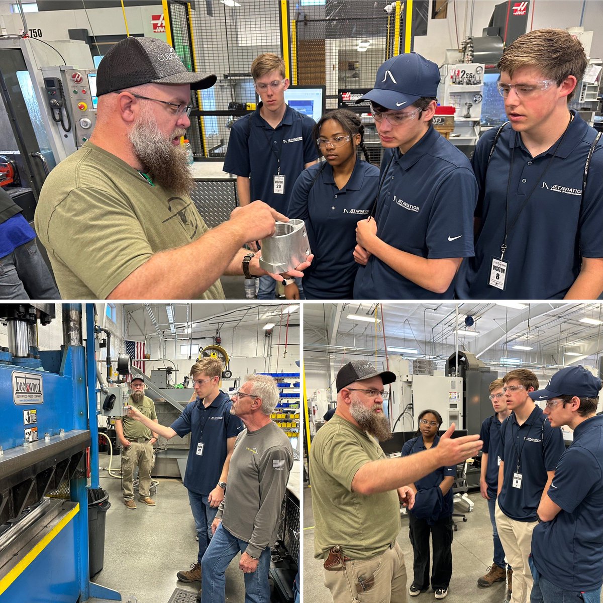 GAManufacturers's tweet image. Our Aviation Design Challenge winners, from McIntosh High School, are partaking in a fabrication 
experience at the CubCrafters machine shop. We are grateful for @jetaviation’s sponsorship of the 
Challenge.