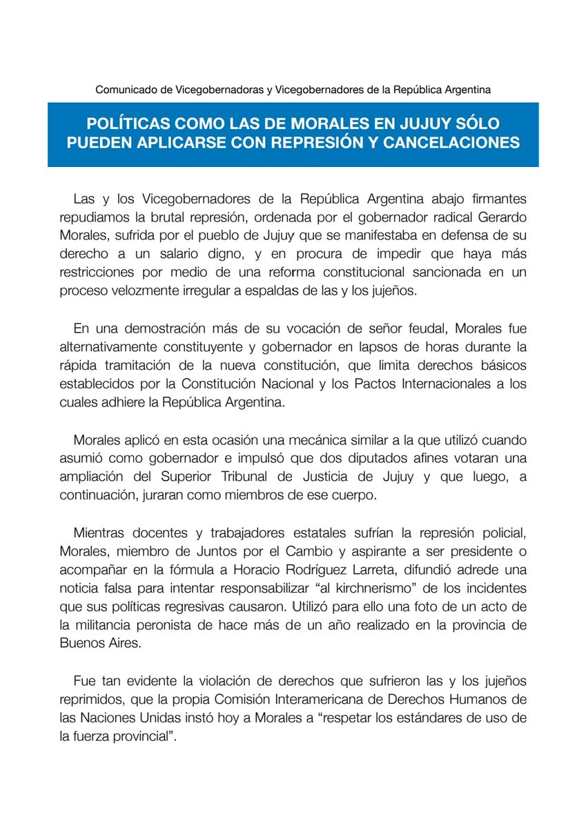 FOVIRA_Arg's tweet photo. 📌Comunicado de Vicegobernadoras y Vicegobernadores de la República Argentina

Artículo completo: https://t.co/zXxvOKiz46 https://t.co/EMTZBwfqUz