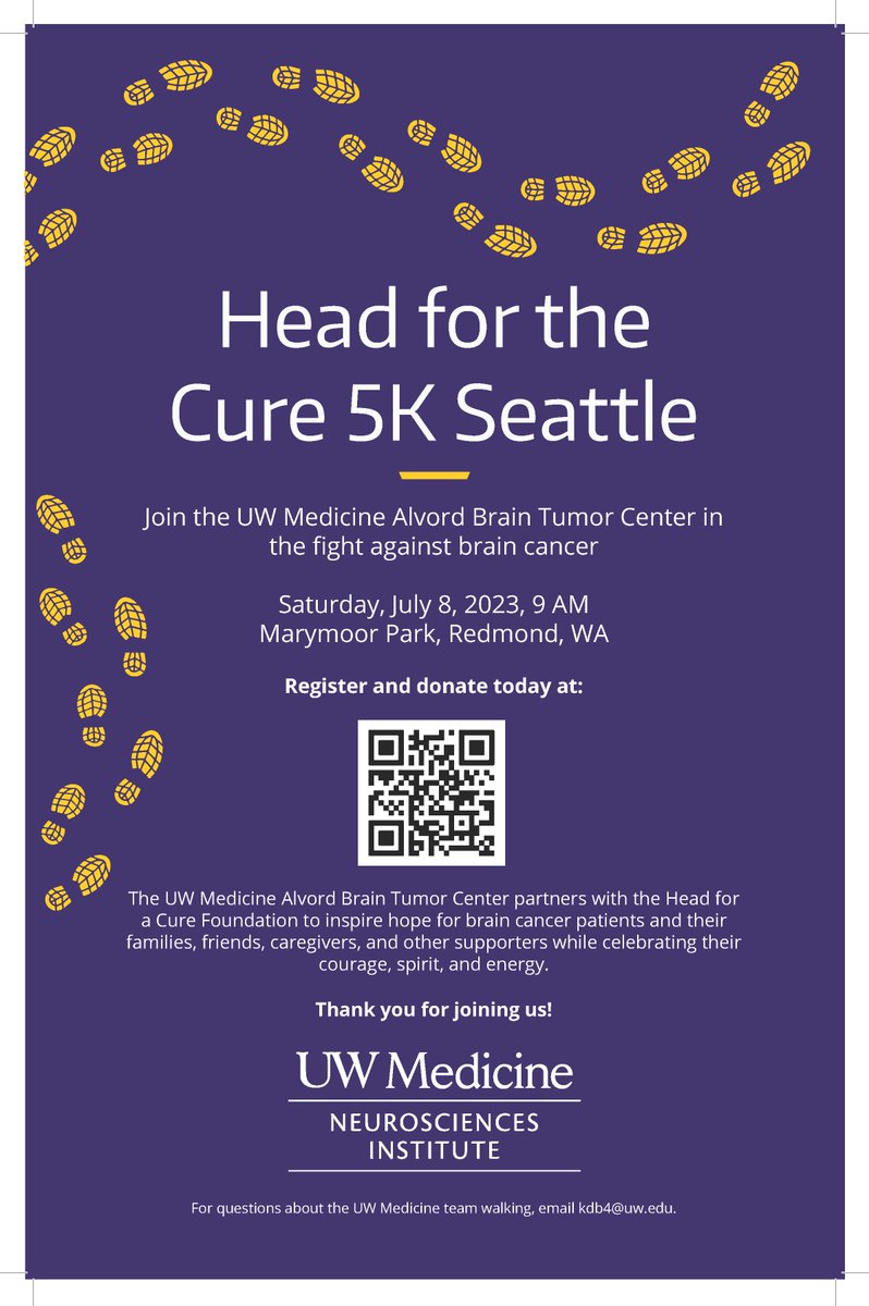 UW Med Neurosciences (@uwmednsi) on Twitter photo Join the <a href="/UWMedicine/">UW Medicine</a> Alvord Brain Tumor Center at Marymoor Park in Redmond, WA for the 'Head for the Cure 5K Seattle' walk on Saturday, July 8th, 2023 at 9 AM.
Register here: give.headforthecure.org/event/head-for……
<a href="/UWNeurology/">UW Neurology</a> #BrainCancer #walk #MakeAnImpact Join the <a href="/UWMedicine/">UW Medicine</a> Alvord Brain Tumor Center at Marymoor Park in Redmond, WA for the 'Head for the Cure 5K Seattle' walk on Saturday, July 8th, 2023 at 9 AM.
Register here: give.headforthecure.org/event/head-for……
<a href="/UWNeurology/">UW Neurology</a> #BrainCancer #walk #MakeAnImpact