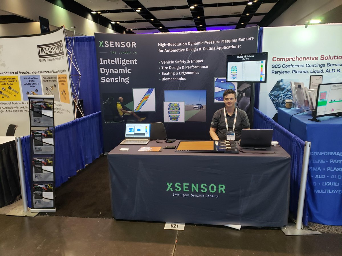 XSENSOR's tweet image. 🚩Day 2 of @SensorsConverge is underway, and we’re exhibiting in booth 621. Stop by to learn more or get a demo of our range of pressure mapping sensors for industrial, manufacturing, or automotive applications.

hubs.li/Q01VmxWN0 #PressureMapping #IntelligentDynamicSensing