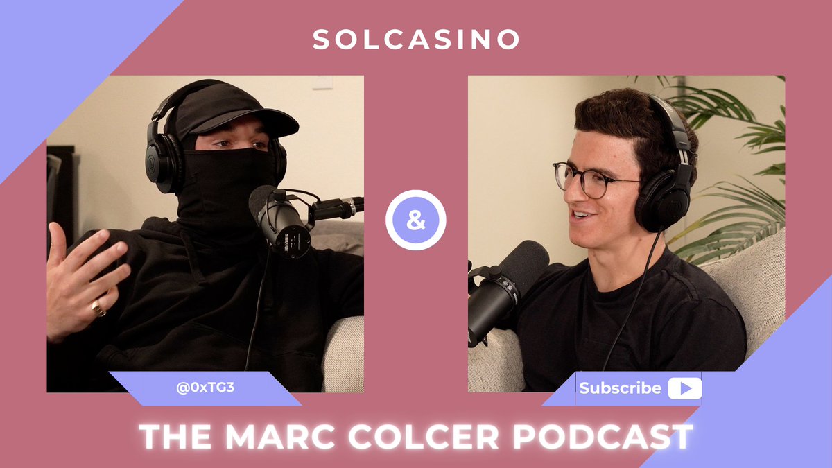 New Podcast Alert!

<a href="/0xTG3/">TG3</a>, the CEO of <a href="/solcasino/"></a> come onto my podcast to talk about how they plan to grow SolCasino, why they're bullish on Solana, and how they plan to expand into the US!  

YouTube -> youtu.be/K_5Vl33GUWg

Brought to you by <a href="/hey_wallet/">Hey Wallet!</a>