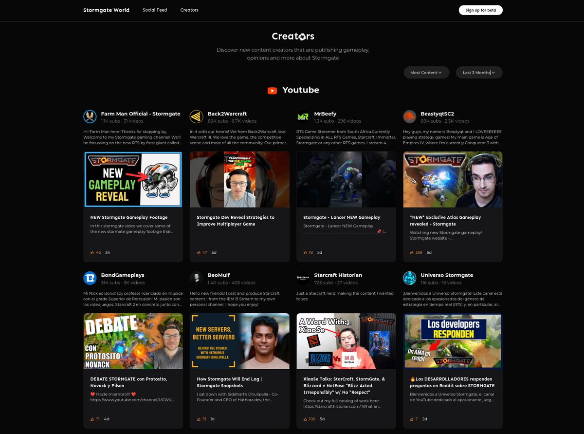 Introducing our latest addition to Stormgate World: Creators Page! 🎉

Discover talented creators within the <a href="/PlayStormgate/">Stormgate</a> community and explore their amazing content.

stormgateworld.com/creators