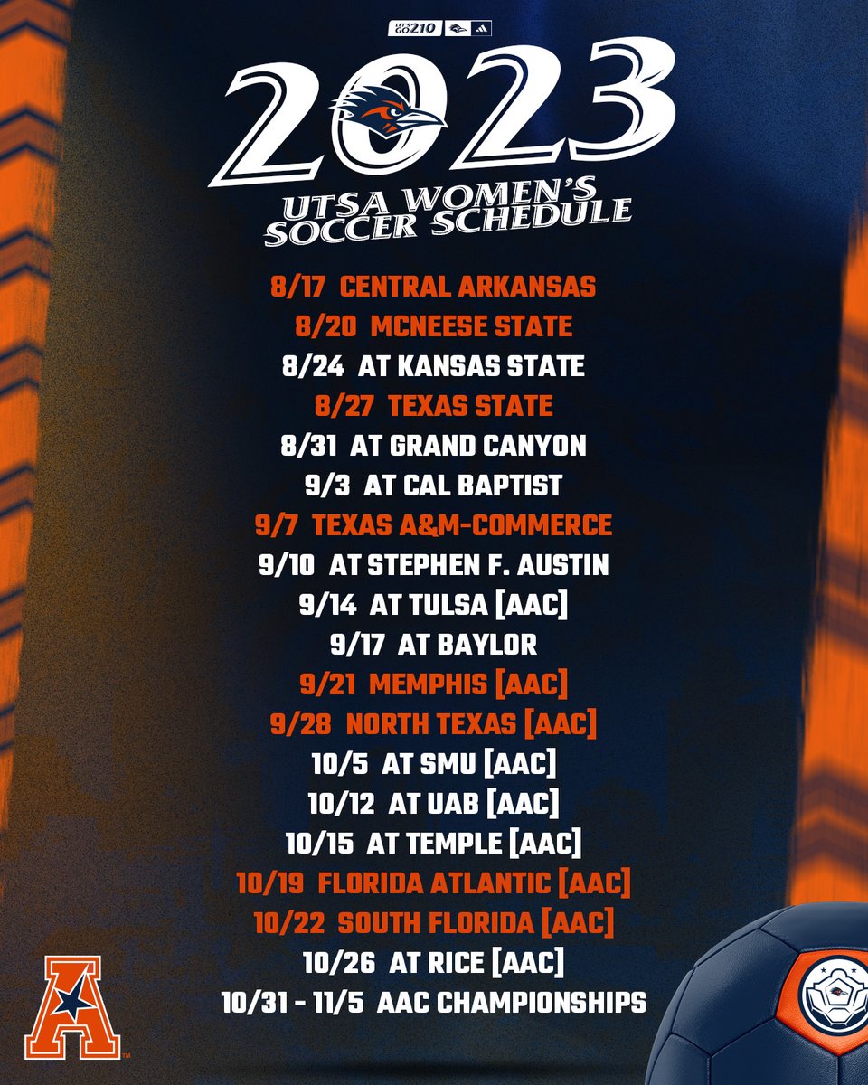 🚨Roadrunners announce 2023 schedule🚨

📰 bit.ly/3pkbcx9 👀

#BirdsUp🤙 | #UTSADNA | #LetsGo210
