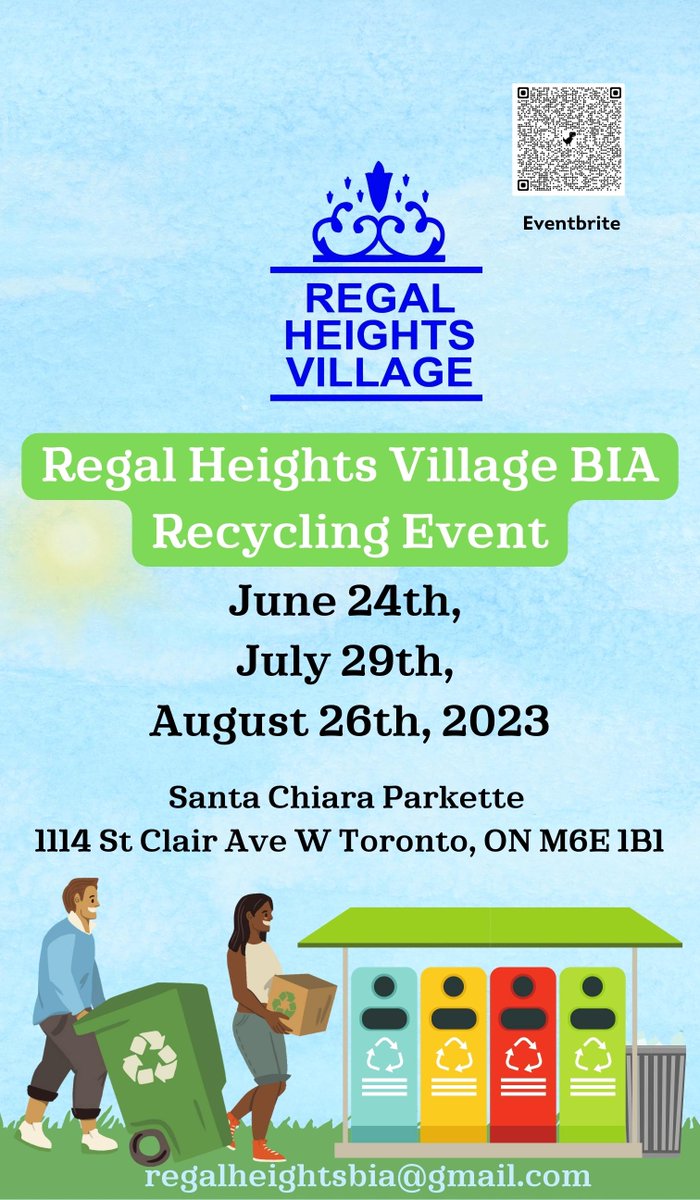 3 more sleeps till the big recycling event with Regal Heights Village BIA! @rhvbia Regeister for this free event here. eventbrite.ca/e/644956571467