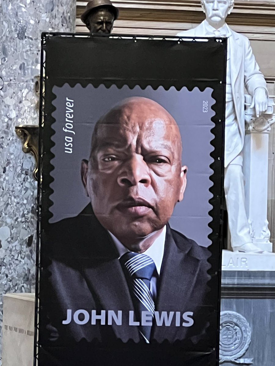 LilHulkQ's tweet image. The new stamp! Congressional leaders held a special ceremony in Statuary Hall as the Postal Service unveils stamp memorializing civil rights activist and legislator Rep. John Lewis. #Salute #MyCongressman
