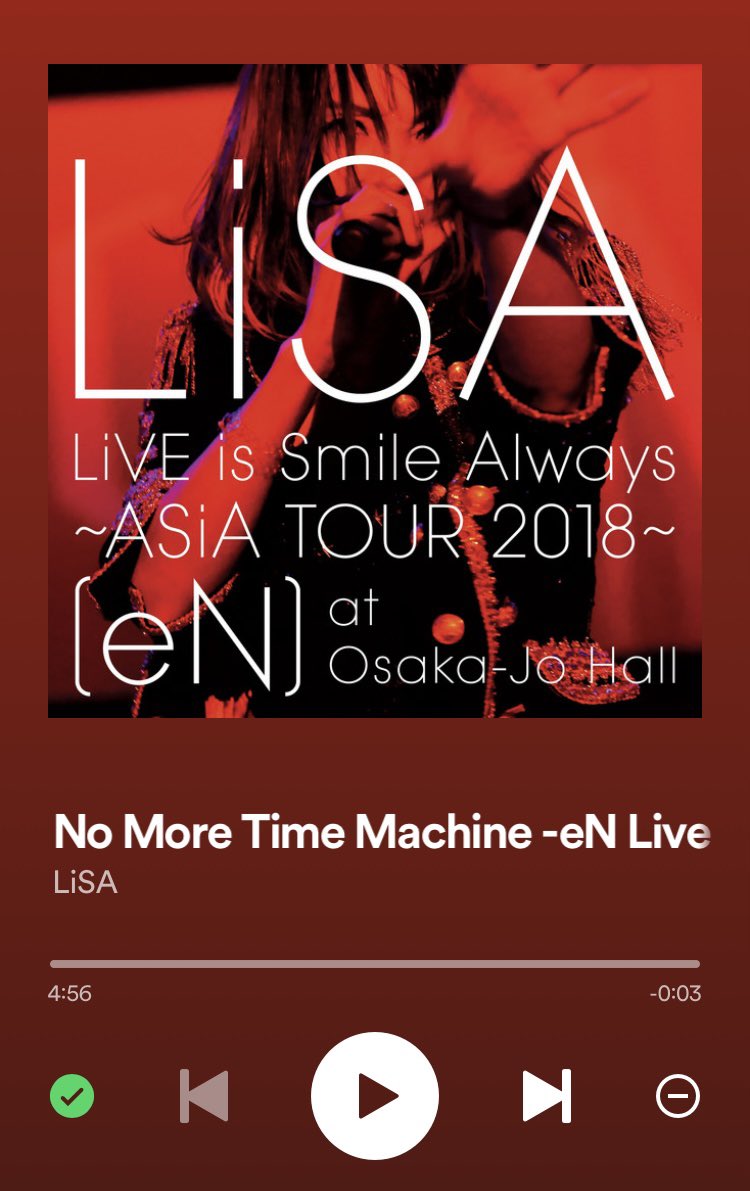 PnNljuTB9bLHgJv's tweet photo. おはようございます☀
今朝のお目覚めの1曲は、LiSAさんの「♪No More Time Machine ~ASiA TOUR 2018 at 大阪城ホール【eN】Live ver.~」🥰
今日も一日よろしくお願いします🙇♂️
今日もいい日だっ!
#Spotify
#LiSA #NoMoreTimeMachine
#ASiATOUR2018 #eN #大阪城ホール
#LiSAッ子と繋がりたい https://t.co/qbJfY9zuFk