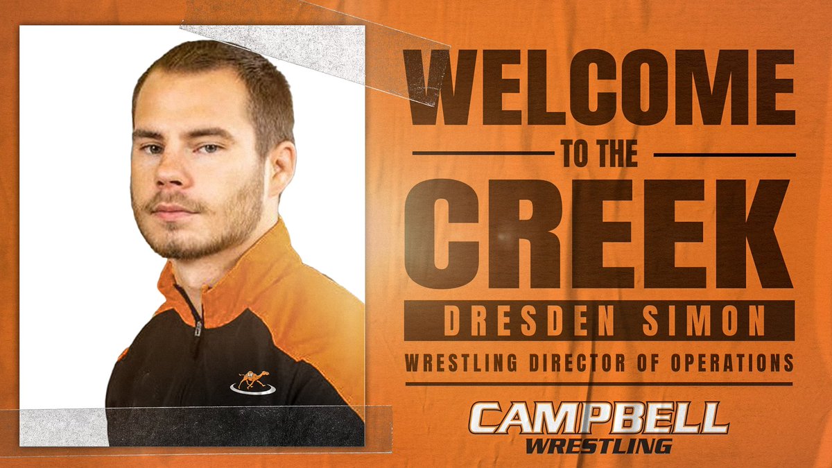 GoCamelsWrestle's tweet photo. Join us in welcoming @CMUWrestling graduate @DresdenSimon to the Campbell Wrestling Staff! 🐪 https://t.co/Z4pLnLlATl