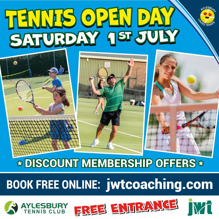 JWTCoaching's tweet photo. Tennis Summer Camps and FREE OPEN Day 1st July, are open for bookings at Aylesbury Tennis &amp; Squash Club!
Multi-sports including 🏀🥏🏏⚽️🏑🏓🎳and more
Longer options from 8:30am to 5pm
10% Earlybird discount, book by end of June, code SD10% https://t.co/zuVDnAy6Rd https://t.co/n549SrKv7h