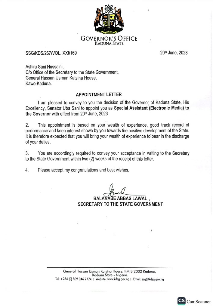 B_ELRUFAI's tweet photo. I would like to use this medium to thank my permanent and pensionable boss, His Excellency Senator @UbaSaniUs, the Governor of Kaduna for appointing four members of my campaign council. These four individuals advised and guided me during the campaign. May they serve well. https://t.co/GkNu24ikTD