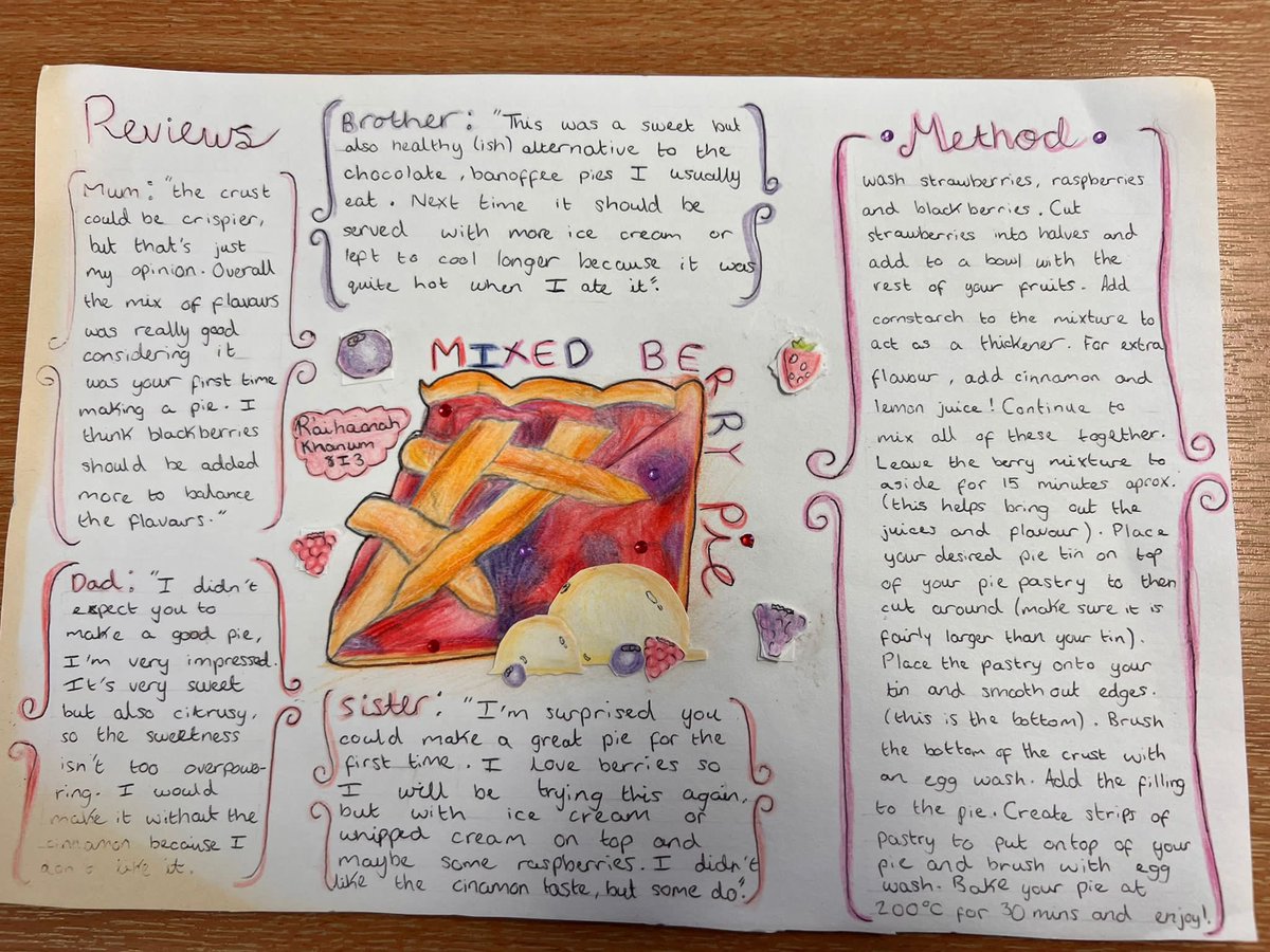 TRS_DesTech's tweet photo. Not celebrated food preparation and nutrition for a while. So feast your eyes on these #DTPROUD exceptional KS3 home learning tasks handed in over the last couple of weeks. #sustainablefood #newrecipes @LauraBe63338250 💫 https://t.co/w5beP2RGFA