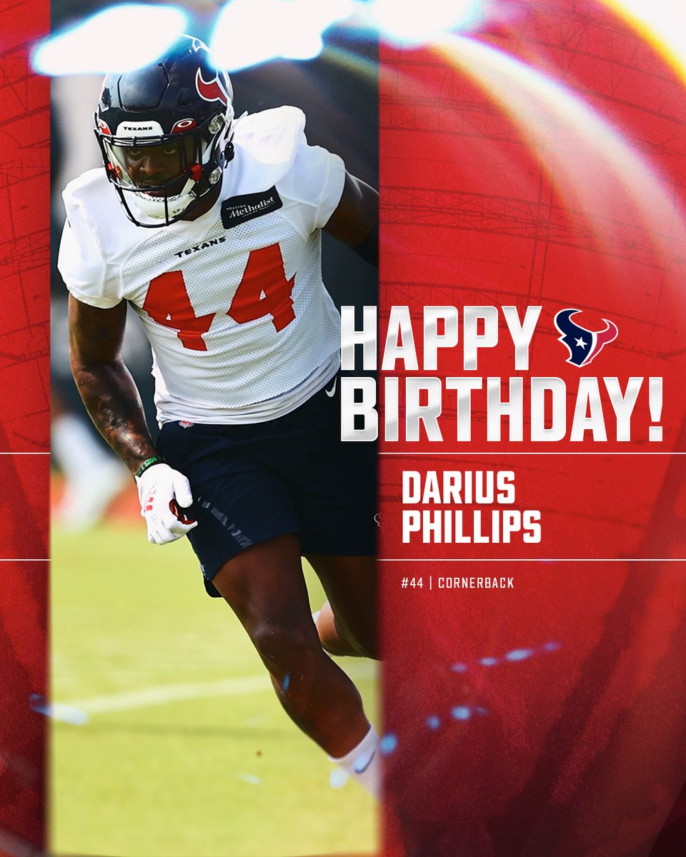 HoustonTexans's tweet photo. Wishing an HBD to @4DariusP 🎂🎈 https://t.co/U9MJmsAh6f