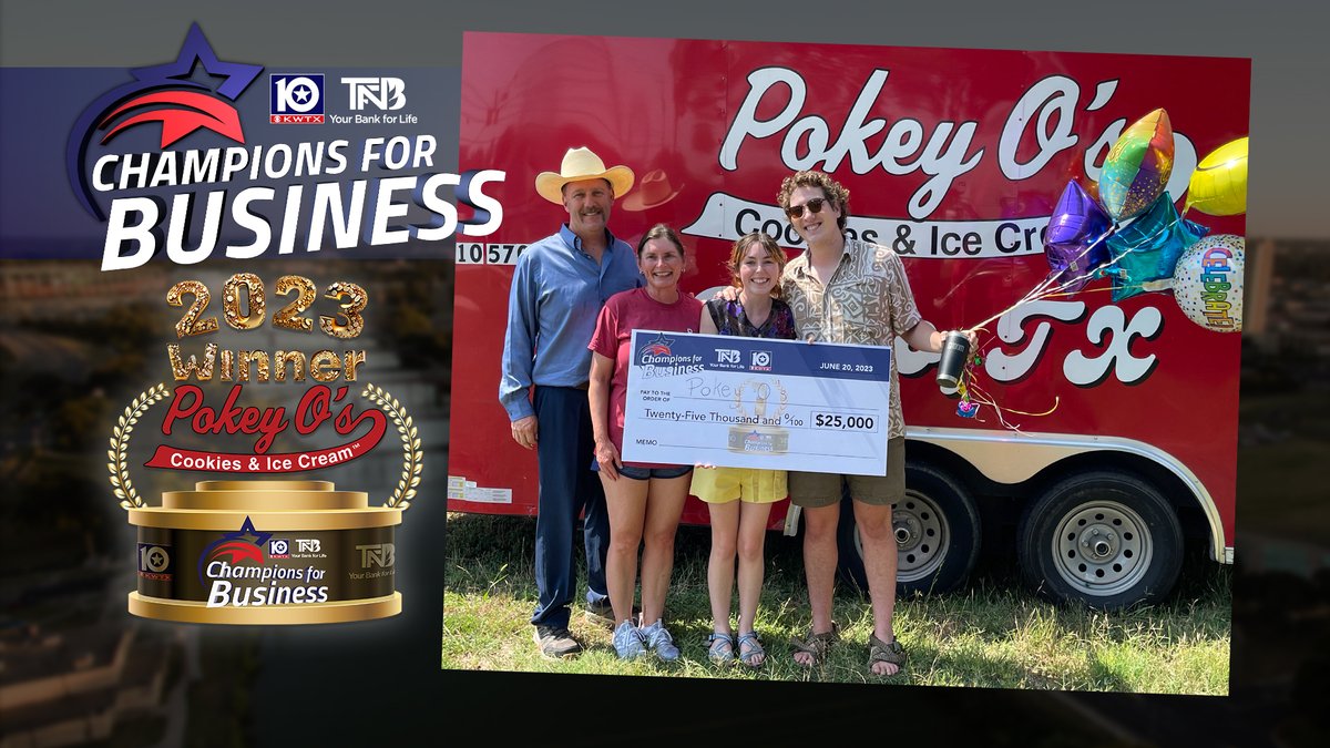 kwtx's tweet photo. Congratulations @pokeyoswaco for securing the most votes in our Final Round of the TFNB - Champions for Business Contest. They win a $25k Marketing Campaign from KWTX! 

WATCH VIDEO: https://t.co/3JjF0NXyuN https://t.co/D39K5zuanj