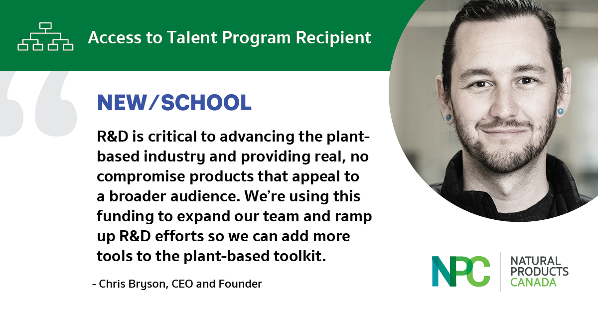 It’s a great day to cast a wider net 🐟Today @NaturalPro_CA named New School Foods a recipient of its Access to Talent Management Program as we expand our team and R&D efforts to add more tools to the plant-based toolkit. Visit newschoolfoods.co to learn more about joining