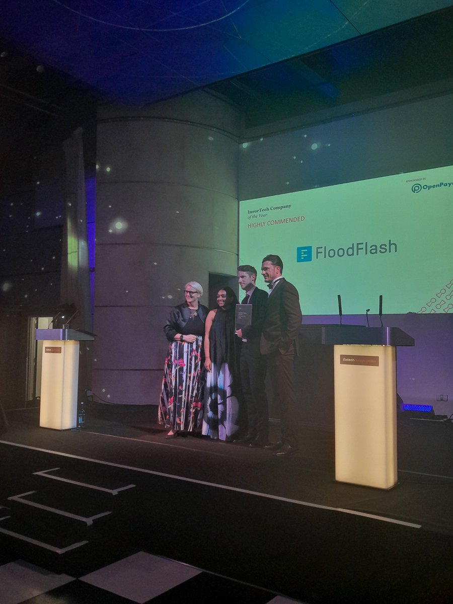 Highly Commended InsurTech Company of the Year goes to @FloodFlash_Ins 👏
#fintechawardslondon