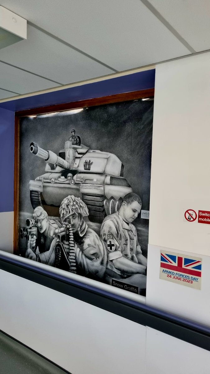 WhhForces's tweet image. The final product from Snow Graffitti. Amazing work. Happy Armed Forces Week and Reservists Day! @WHHNHS @WHH_PatientExp
