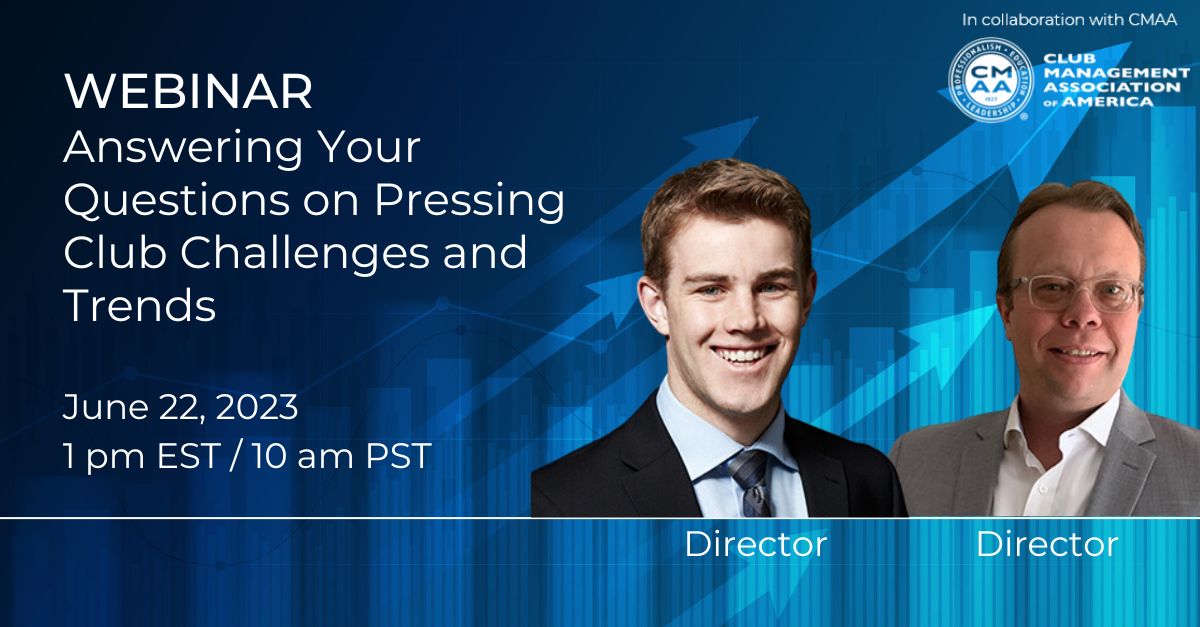We're discussing survey results from A Club Leader's Perspective, a collaborative research effort with <a href="/CMAA/">Club Management Association of America</a> tomorrow at 1:00 p.m. EDT/10 am PST. Our club experts will be exploring industry themes and trends from the research. Register here: lnkd.in/eQv2yzJG