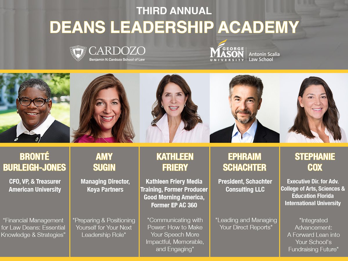 Thank you to the wonderful consultants who presented at this year’s Deans Leadership Academy: Stephanie Cox, Kathleen Friery, Bronte Jones, Ephraim Schachter and Amy Sugin. What a great turn out! Thanks for helping to launch successful deanships.