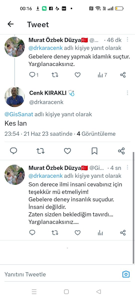 Gebelere aşı niye olmadınız diyen Doktor cenk kıraklı. Doktorluk diploma ile olmuyormuş gösterdi.
Anayasaya ve Tüm uluslararası yasalar gebeler de deneysel ilaçları yasaklamış soykırım suçu demiştir. 
Yargılanacaklar....