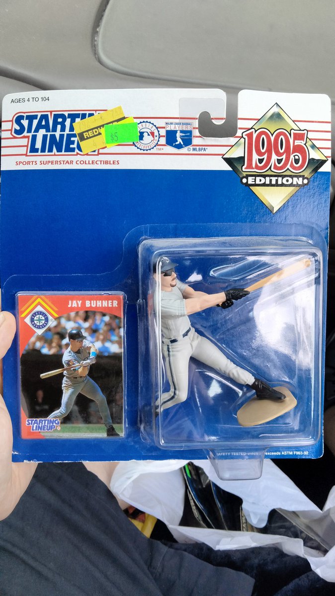 I picked this #JayBuhner #SeattleMariners 1995 Starting Lineup action figure.

This was a must have. 
Some of the best $5 I've ever spent.
Bones was so much fun to watch in the hay day ⚾

#collectors
#vintagetoys 
#toys
#toycollector