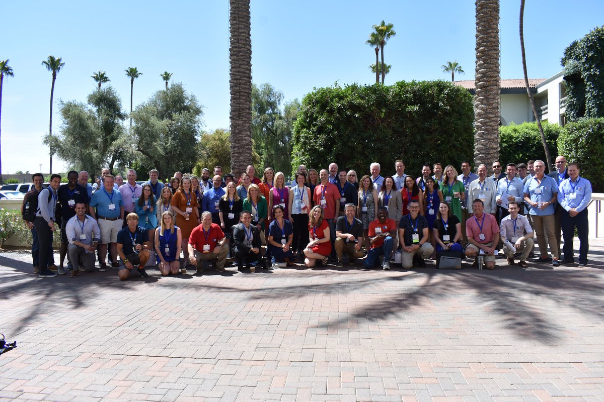 #ShowYourStripes from the AMS Broadcast Conference in Arizona! 

TV meteorologists are on the front lines of our changing climate and working actively to help keep people safe and prepared. 

(Sorry, too many to tag.)
@ametsoc @ClimateCentral @ed_hawkins
#ClimateMatters #AMS50BC