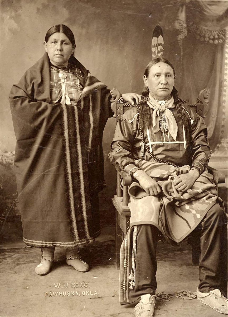Nativehots's tweet image. Osage couple. ca. 1884. Photo by W.G. Boag. Oklahoma