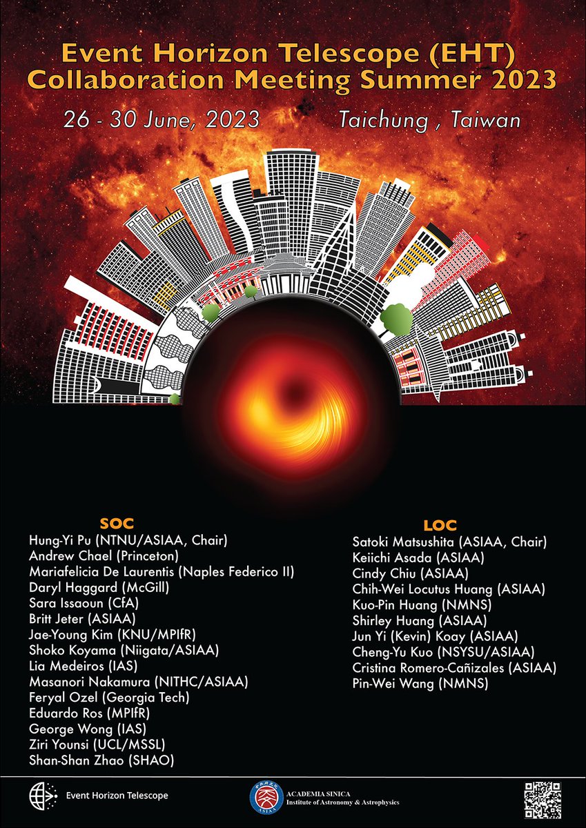 In 4 days our yearly Summer 😎 Meeting of the @ehtelescope Collaboration kicks off in Taichung, Taiwan. We are ready for some amazing #blackhole science!