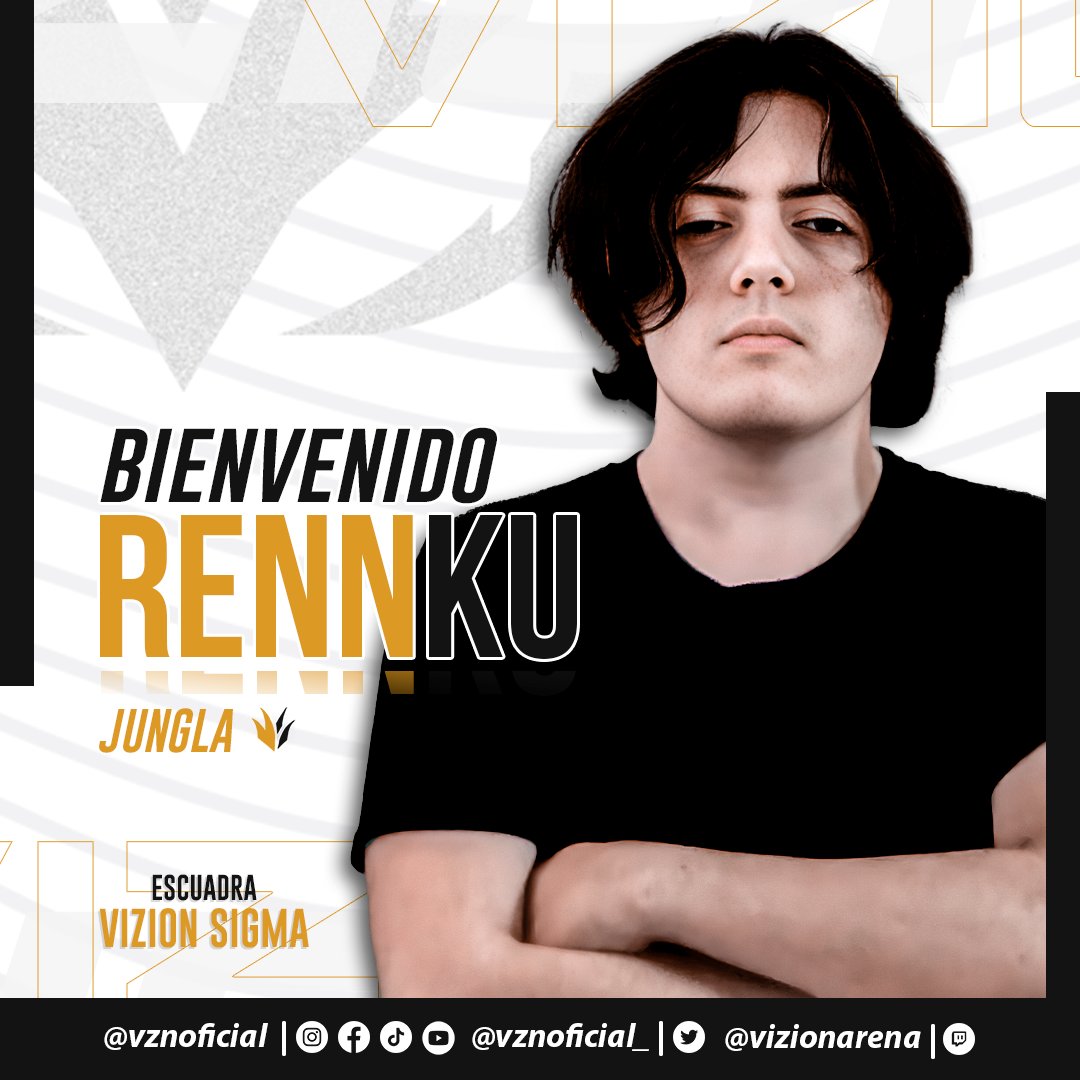 VZNOficial_'s tweet photo. ¡Con ustedes el Jungla para Vizion Sigma, quien será el capitán de esta escuadra, el nos mostrara sus fortalezas de líder en su equipo así como en la Jungla!🦉
¡Bienvenido ahora a Vizion Sigma, RennKu!🔥
#VZNWIN #GOVZN #GOVizion #VizionWIN #LeagueOfLegends https://t.co/woVIyhOJ2m