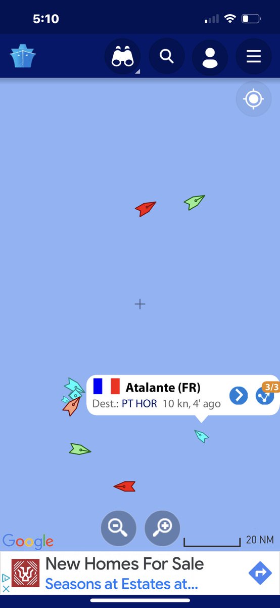 The French vessel #Atalante is roughly ~45 n miles and closing based on recent long/lat from the titanic site, traveling at around 12mph should arrive in 3-4hrs to help assist with their submersible that is capable of reaching those depths and more #Victor6000. #Titan #Titanic 🙏🏼