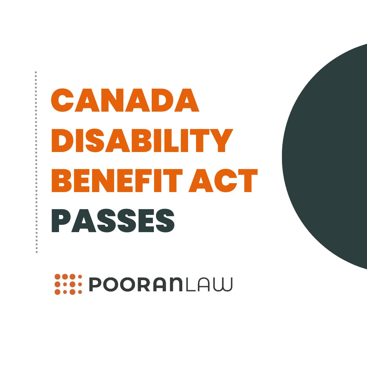 We were pleased to see this landmark legislation pass yesterday. The Canada Disability Benefit Act establishes a new benefit to lift eligible people with disabilities out of poverty. Next steps: build a strong regulatory framework to support the true intension of this bill. #C22