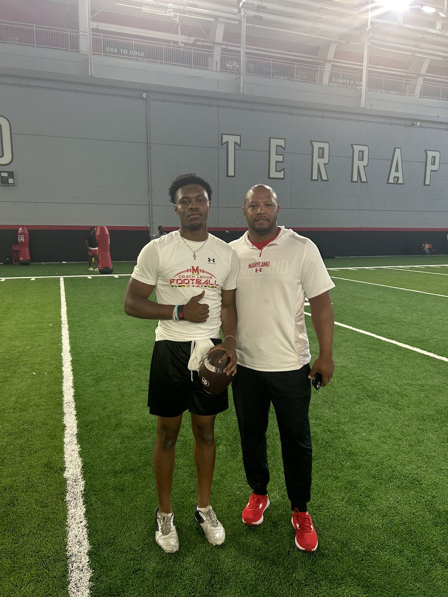 GVal3ntine's tweet photo. Had a great time today at @TerpsFootball Camp , huge thanks to all the coaches who made it happen! @CoachHuff @Mr_Kyle_Edwards @Coach_Gattis https://t.co/tFgpnVDKhM