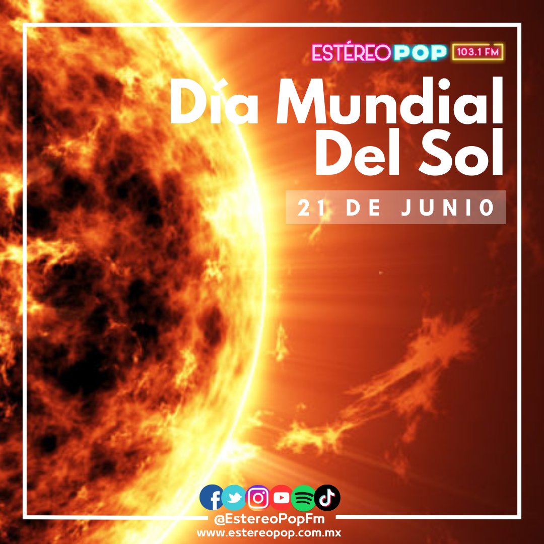 EstereoPopFM's tweet photo. #21deJunio #DíaMundialDelSol https://t.co/vUdNtmCYfa