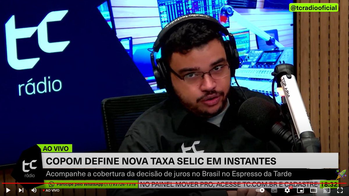 sobcustodio's tweet photo. AGORA! Decisão do Copom na #TCRadio! Cobertura e análise ao vivo com @GMSGabriel, Camila Valvezan, Mari Fridman e convidados! 

Informação e análise ao vivo: https://t.co/KZnXIjj39M

#Copom #BancoCentral #Comunicado #Selic https://t.co/MNny61xBgk