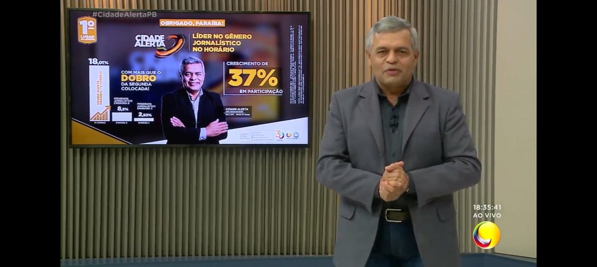 adielzwei's tweet photo. A Correio divulgou agora que o #CidadeAlertaPB é líder entre os jornalísticos das 18 às 19h, e que aumentou seu share em 37% https://t.co/RuVkNw1Ibo