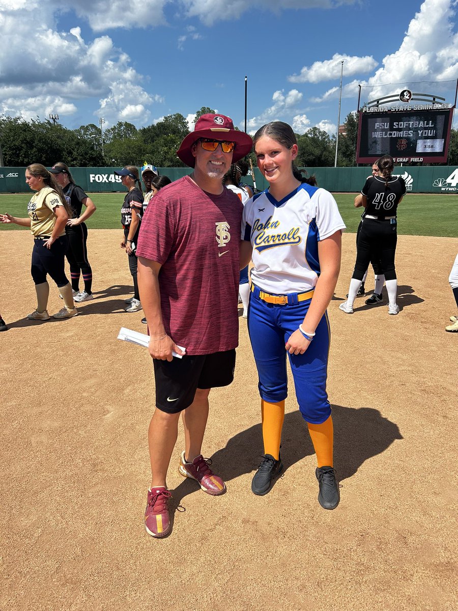Sammi_Rychter's tweet photo. I had a great 2 days up in Tallahassee at the @FSU_Softball camp. Got lots of work done despite the rain. Thank you to the coaches and players for hosting such an awesome camp! Can’t wait to be back for many more!! @Coach_Alameda @TCam_FSUSB @mje_51 @FSU_CoachWilson https://t.co/T21u8JcBAG
